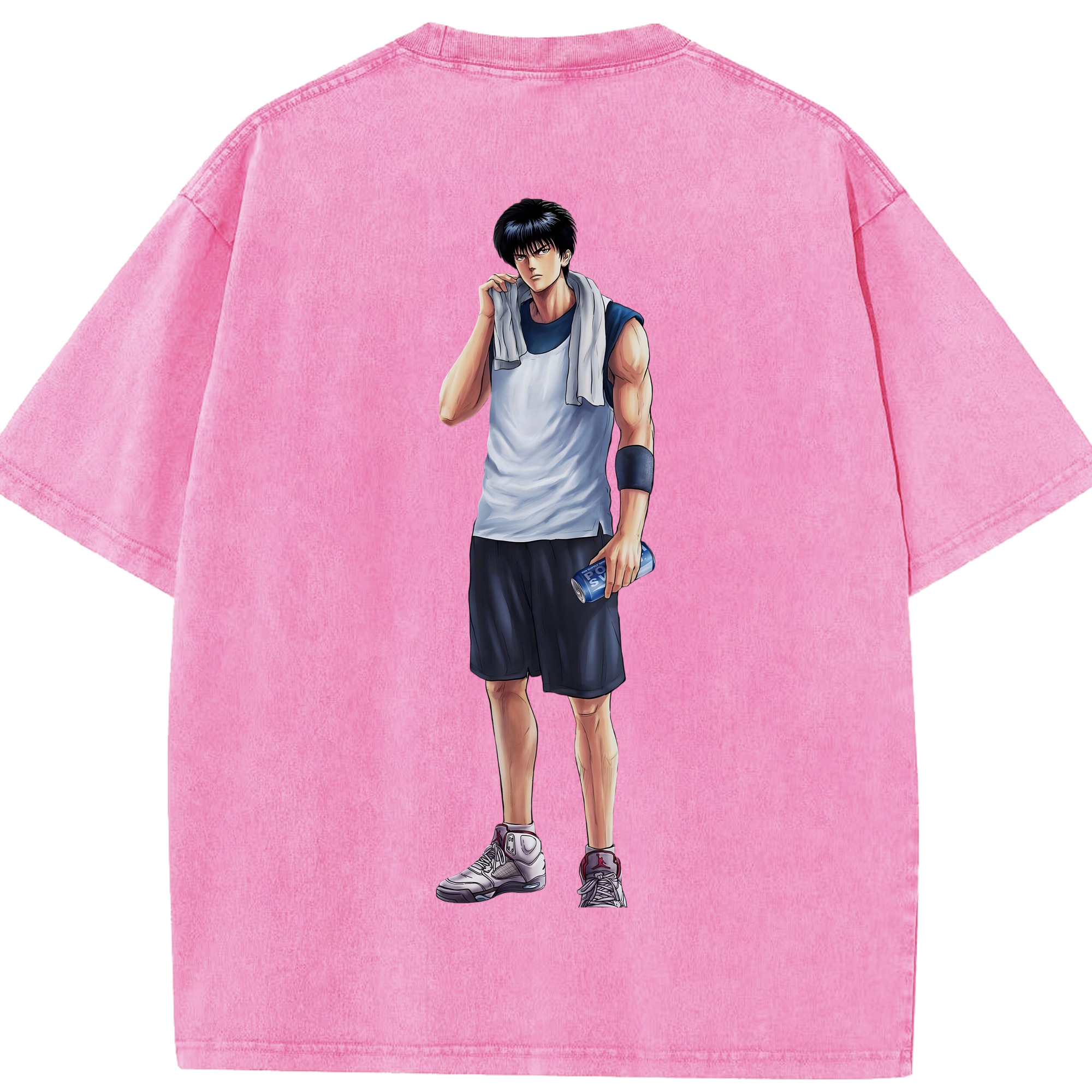 SLAM DUNK／スラムダンク 綿100% ヴィンテージ風 半袖Tシャツ（背面プリント）